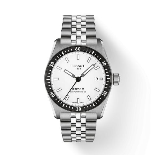 Tissot PR516 Powermatic 80 Stainless Steel / White / Bracelet